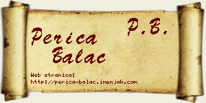 Perica Balać vizit kartica